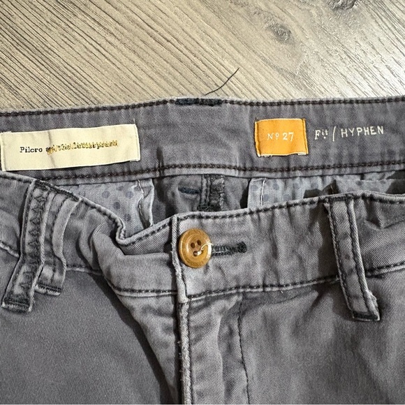 Anthropologie Pilcro Letterpress Hyphen Embroidered Gray Skinny Jeans Sz 27 - Picture 10 of 15